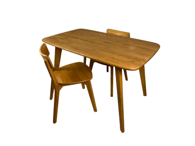 2 cadeiras de madeira com acabamento acetinado natural em cera / coleção scandian